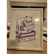 Cat Sleeping On Books
