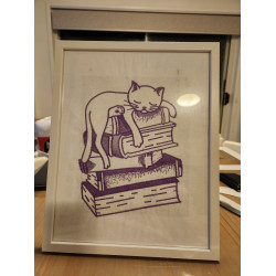 Cat Sleeping On Books