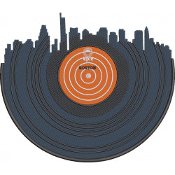 Boston Skyline Vinyl Record Art