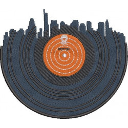 Boston Skyline Vinyl Record Art