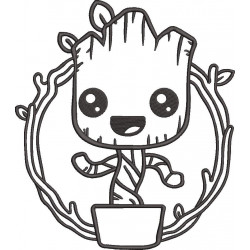 Kiddo Tree Alien Outline