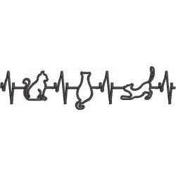Cat Lovers Heartbeat Line