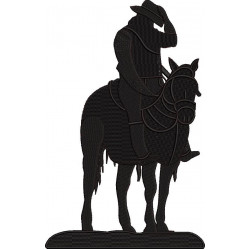 Cowboy On Horse Silhouette
