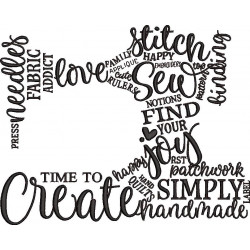 Sewing Machine Word Art Embroidery Pattern