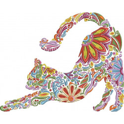 Floral Cat Embroidery