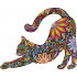 Floral Cat With Black Background