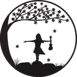 Happy Girl With Ukulele