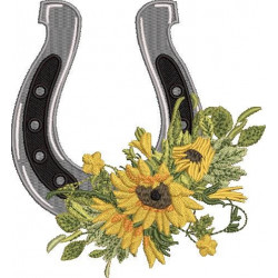 Horse Shoe With Sunflowers