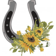 Horse Shoe With Sunflowers