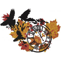 Fall Birds Clock Art