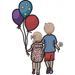 Siblings With Balloons