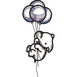 Baby Elephant With Balloons