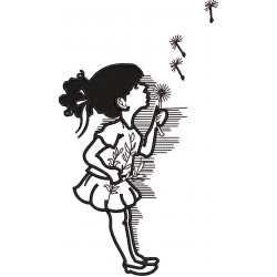 Girl Blowing Dandelion