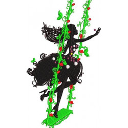 Floral Girl Swinging