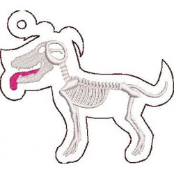 Spooky Dog Skeleton Key Fob