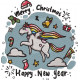 Christmas And New Year Unicorn