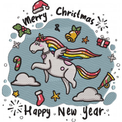 Christmas And New Year Unicorn