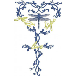 Faith Love Hope Dragonfly Emblem