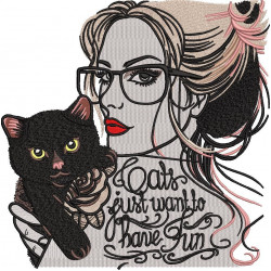 Cats Just Want To Have Fun Girl Quote