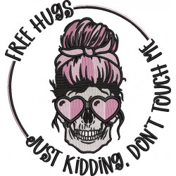 Free Hugs Girl Skull Quote