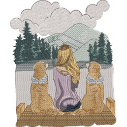 Girl With Dogs In Heaven