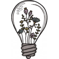 Flowers in Light Bulb