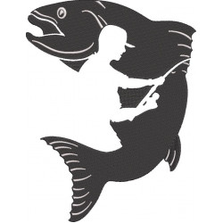 Fish And Fisherman Silhouette