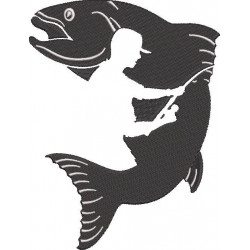 Fish And Fisherman Silhouette