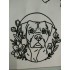 Boxer Dog in Floral Frame
