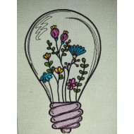 Flowers in Light Bulb