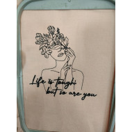 Life Is Tough Floral Woman Line Art 