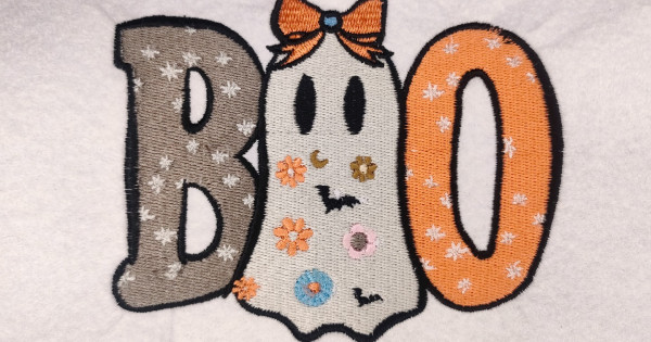 Boo Cute Halloween Word Art Design