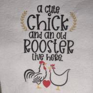 Cute Chicken And An Old Rooster