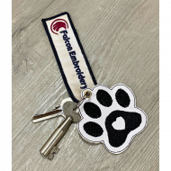 Dog Paw Heart Key Fob