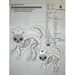 Cat Skeleton Key Fob