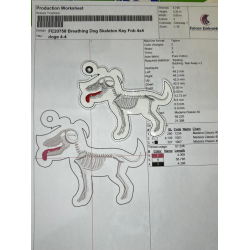 Spooky Dog Skeleton Key Fob
