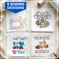 Sewing Lovers Pack of 5 Embroidery Designs