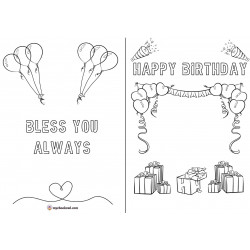 Coloring Birthday Card Printable