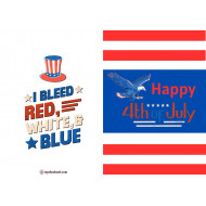 4th of July Folded Printable Card