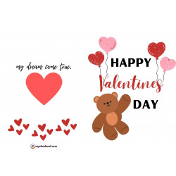 My Valentines Printable Foldable Cards