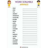 Kids Word Scramble 9 Game Sheets with Answer Key Printable
