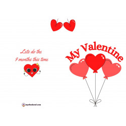 You are my Valentine Printable Foldable Cards