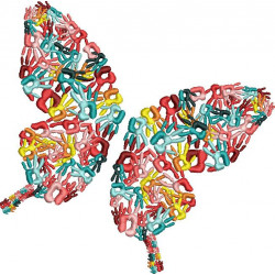 Human Hand Print Butterfly Shape