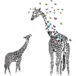 Giraffe Butterfly And Love