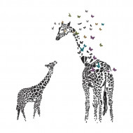 Giraffe Butterfly And Love