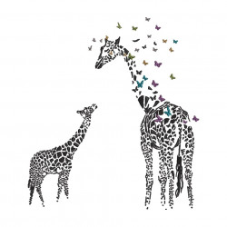 Giraffe Butterfly And Love