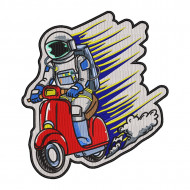 Funny Astronaut On A Scooter