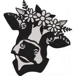 Cow In A Floral Wreath