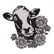Cow With Sunflower