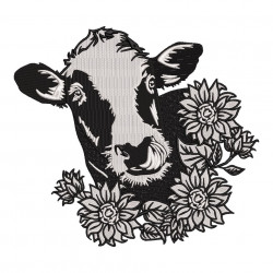 Cow With Sunflower